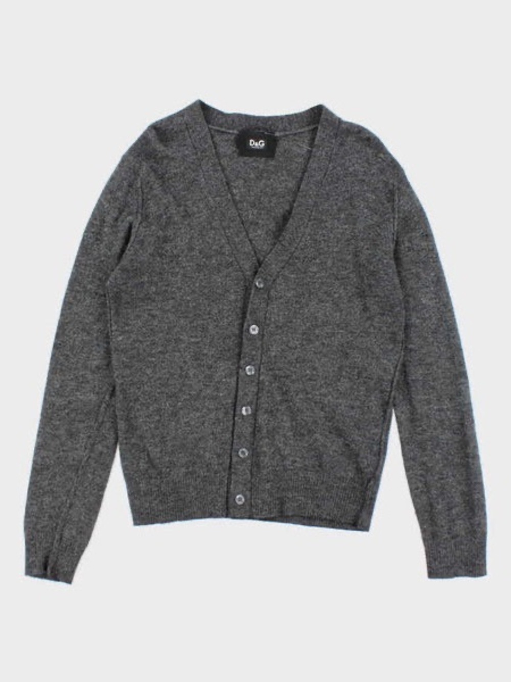 AUTHENTIC DOLCE & GABBANA gray v neck button up cardigan alpaca & wool blend